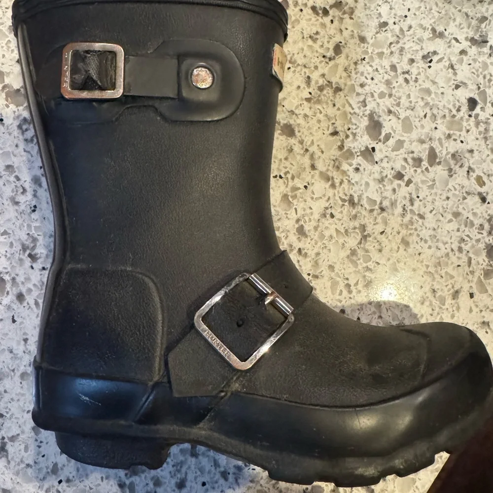 Hunter Kids Classic Black Biker Rain Boots| Discontinued|